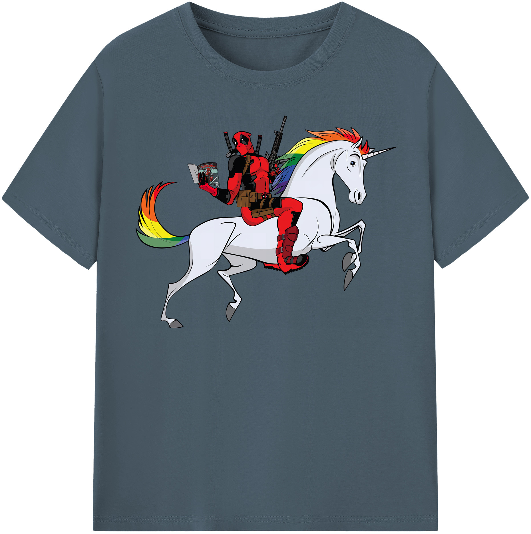 （画像用） Deadpool デッドプール 綿100％半袖Tシャツ（フロントプリント）